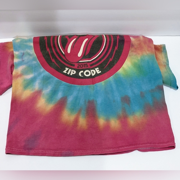 Rolling Stones 2015 Zip Code Tour Tshirt Rainbow Tie Dye Size Small Band Merch - Picture 8 of 8